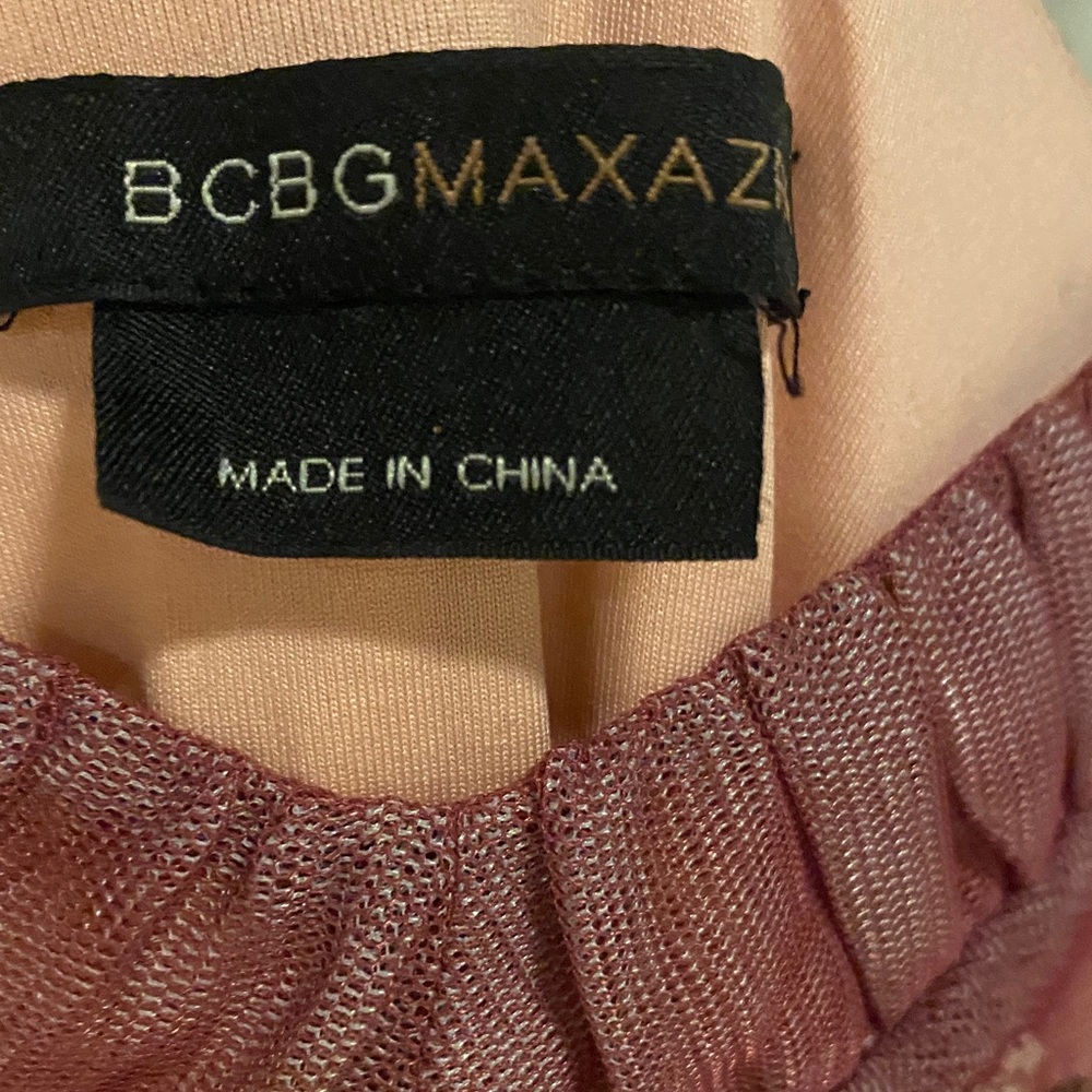 BCBGMaxAzria Embellished Sheer Midi Dress in Mauve - Picture 2 of 7